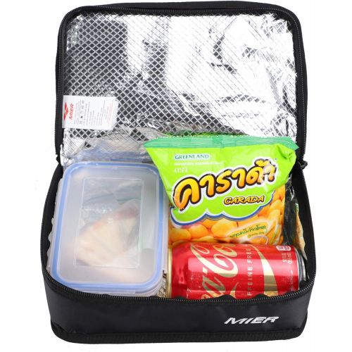  [아마존베스트]MIER Portable Thermal Insulated Cooler Bag Mini Lunch Bag for Kids, Black