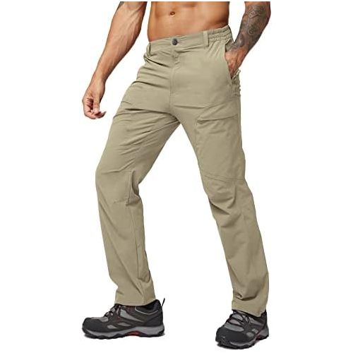  MIER Mens Outdoor Hiking Pants Stretch Ripstop Nylon Travel Pants Lightweight, Quick Dry, Water Resistance