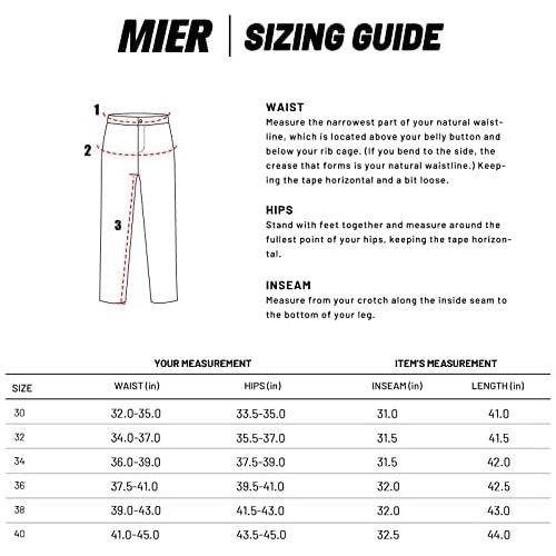  MIER Mens Outdoor Hiking Pants Stretch Ripstop Nylon Travel Pants Lightweight, Quick Dry, Water Resistance