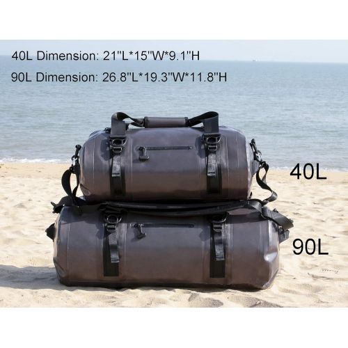  MIER Waterproof Dry Duffel Bag Airtight TPU Dry Bag for Motorcycle, Kayaking, Rafting, Skiing, Travel, Hiking, Camping