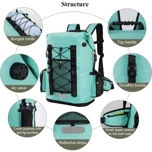  MIER 100% Waterproof Insulated Backpack Roll Top Soft Cooler Bag Hiking Beach Fishing Kayaking,30L/50L