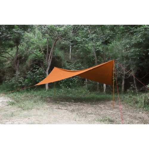  MIER Outdoor Ultralight Waterproof Tent Tarp Windproof Hammock Rain Fly SilNylon Ripstop Backpacking Camping Shelter, 6 Stakes and 8 Ropes Included