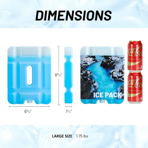  MIER Ice Packs for Lunch Bags Long Lasting Freezer Pack Reusable Cool Icepack for Lunch Box Bag Cooler Backpack Cold for Kids Adults School Work Beach Picnic Camping Travel