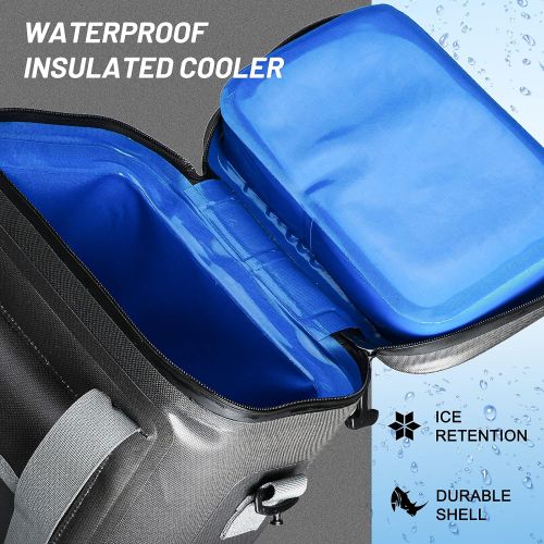  MIER Waterproof Insulated Soft Cooler Bag Leakproof Lunch Bag for Beach Golf Grocery Kayak Picnic Fishing, 8can/30can
