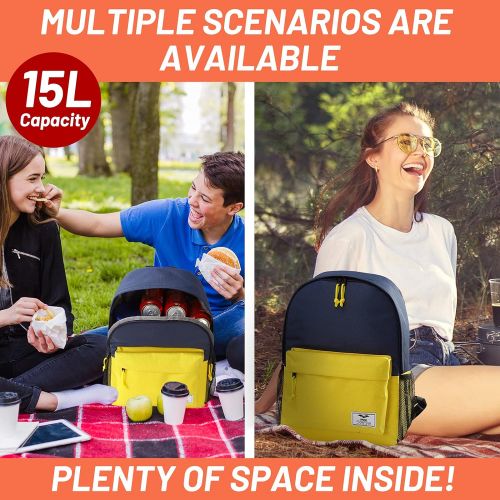  MIER Insulated Backpack Cooler Leakproof Lunch Back Pack with Coolers Lightweight Lunch Bag for Women Girls Teens, School, Picnics, Camping