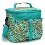 MIER Insulated Lunch Bag Cooler Bag Tote for Adult and Kids, 9can, Colorful Panicle