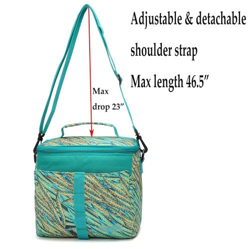  MIER Insulated Lunch Bag Cooler Bag Tote for Adult and Kids, 9can, Colorful Panicle