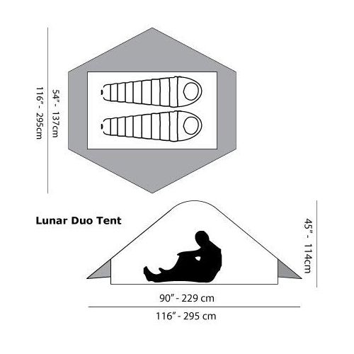  MIER Six Moon Designs Lunar Duo Outfitter 2 Person, Gray Tent, 2018 Version