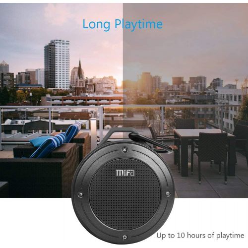  [아마존베스트]Bluetooth Speaker, MIFA F10 Portable Speaker with Enhanced 3D Stereo Bass Sound, IP56 Dustproof Waterproof, 10-Hour Playtime, Built-in Mic, Micro SD Card Slot, USB Audio Input