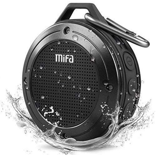  Bluetooth Speaker, MIFA F10 Portable Speaker with Enhanced 3D Stereo Bass Sound, IP56 Dustproof Waterproof, 10-Hour Playtime, Built-in Mic, Micro SD Card Slot, USB Audio Input: Hom