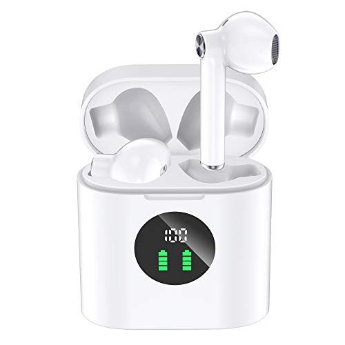  MIFA True Wireless Earbuds, TWS Bluetooth Headphones Stereo Sound Earphones, 30H Playtime Wireless Charging Case & Power Display, Sweat Proof Dual Bluetooth 5.0 Headset with Built-