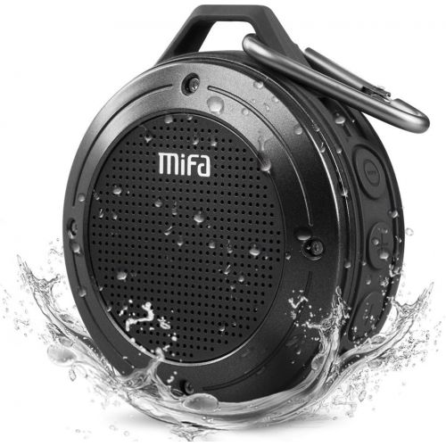  Bluetooth Speaker, MIFA F10 Portable Speaker with Enhanced 3D Stereo Bass Sound, IP56 Dustproof Waterproof, 10-Hour Playtime, Built-in Mic, Micro SD Card Slot, USB Audio Input: Spo