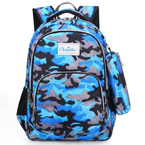  MIFULGOO Kid Backpack with Pen Case for 2nd Grade or Younger Kindergarten School Girl Boy (Blue)