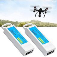 MIFXIN 2 Pack 6400mAh Replacement Battery 11.1V 3S LiPo Battery Compatible with Yuneec Q500, Q500+, Q500+PRO, Q500 4K Typhoon FPV Drone RC Quadcopter Part