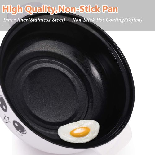  [아마존베스트]MIFXIN Electric Skillet Non-Stick Multifunctional Small Electric Grill Pot & Skillet Cooker for Cooking Rice Hotpot Simmer Steamed Eggs Frying 110V (2L with Steamer)