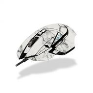 MightySkins Skin Compatible with Logitech G502 Proteus Spectrum Gaming Mouse - White Marble Protective, Durable, and Unique Vinyl wrap Cover Easy to Apply, Remove Made in The USA