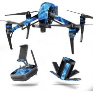 MightySkins Skin Compatible with DJI Inspire 2 - Blue Flames Protective, Durable, and Unique Vinyl Decal wrap Cover Easy to Apply, Remove, and Change Styles Made in The USA