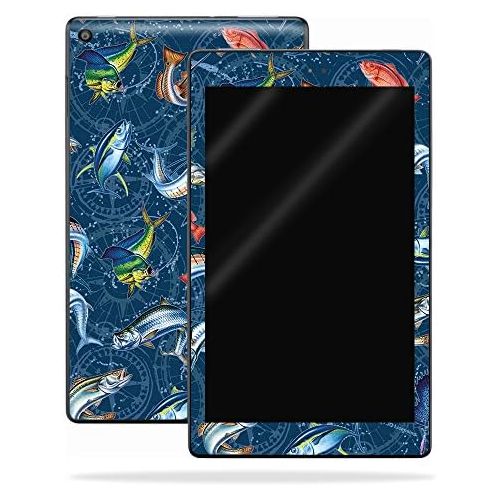  MightySkins Skin Compatible with Amazon Kindle Fire HD 10 (2017) - Saltwater Compass | Protective, Durable, and Unique Vinyl Decal wrap Cover | Easy to Apply, Remove | Made in The