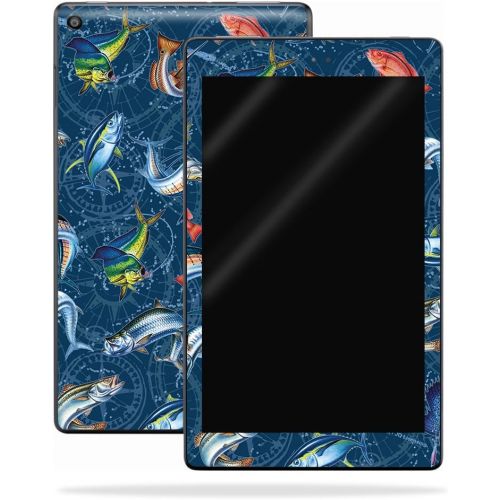  MightySkins Skin Compatible with Amazon Kindle Fire HD 10 (2017) - Saltwater Compass | Protective, Durable, and Unique Vinyl Decal wrap Cover | Easy to Apply, Remove | Made in The