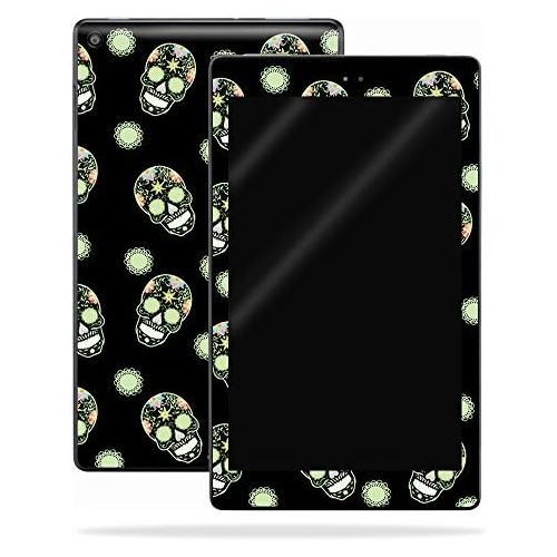  MightySkins Skin Compatible with Amazon Kindle Fire HD 8 (2017) - Nighttime Skulls | Protective, Durable, and Unique Vinyl Decal wrap Cover | Easy to Apply, Remove | Made in The US