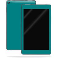 MightySkins Skin Compatible with Amazon Kindle Fire HD 8 (2017) - Solid Teal | Protective, Durable, and Unique Vinyl Decal wrap Cover | Easy to Apply, Remove, and Change Styles | M