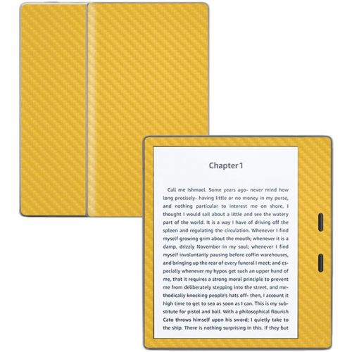  MightySkins Carbon Fiber Skin for Amazon Kindle Oasis 7 (9th Gen) - Marigold | Protective, Durable Textured Carbon Fiber Finish | Easy to Apply, Remove, and Change Styles | Made in
