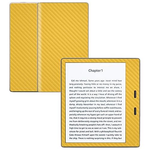  MightySkins Carbon Fiber Skin for Amazon Kindle Oasis 7 (9th Gen) - Marigold | Protective, Durable Textured Carbon Fiber Finish | Easy to Apply, Remove, and Change Styles | Made in