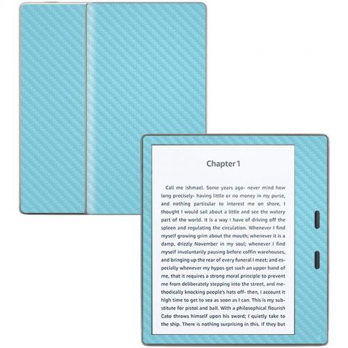  MightySkins Carbon Fiber Skin for Amazon Kindle Oasis 7 (9th Gen) - Baby Blue | Protective, Durable Textured Carbon Fiber Finish | Easy to Apply, Remove, and Change Styles | Made i