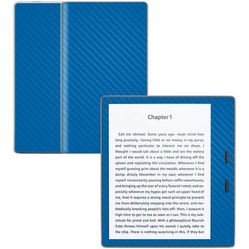  MightySkins Carbon Fiber Skin for Amazon Kindle Oasis 7 (9th Gen) - Blue | Protective, Durable Textured Carbon Fiber Finish | Easy to Apply, Remove, and Change Styles | Made in The