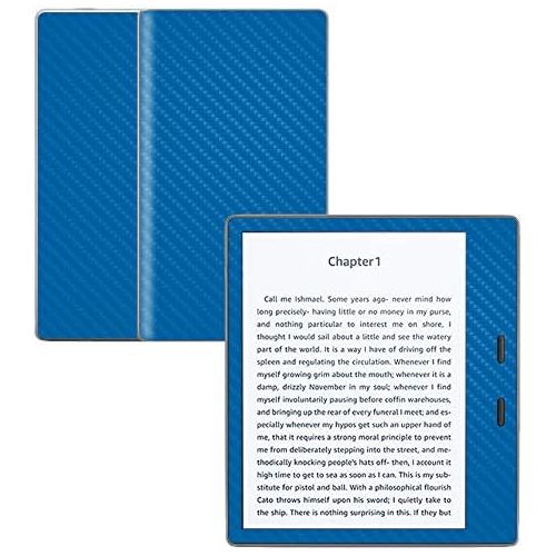  MightySkins Carbon Fiber Skin for Amazon Kindle Oasis 7 (9th Gen) - Blue | Protective, Durable Textured Carbon Fiber Finish | Easy to Apply, Remove, and Change Styles | Made in The