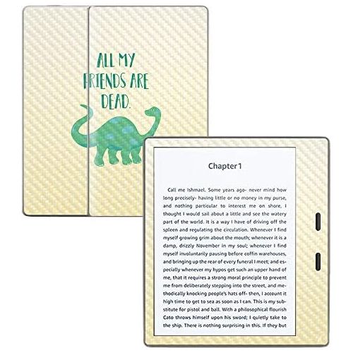  MightySkins Carbon Fiber Skin for Amazon Kindle Oasis 7 (9th Gen) - All My Friends are Dead | Protective, Durable Textured Carbon Fiber Finish | Easy to Apply | Made in The USA