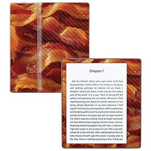  MightySkins Carbon Fiber Skin for Amazon Kindle Oasis 7 (9th Gen) - Bacon | Protective, Durable Textured Carbon Fiber Finish | Easy to Apply, Remove, and Change Styles | Made in Th