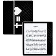 MightySkins Carbon Fiber Skin for Amazon Kindle Oasis 7 (9th Gen) - Cross Equals Love | Protective, Durable Textured Carbon Fiber Finish | Easy to Apply, Remove, and Change Styles