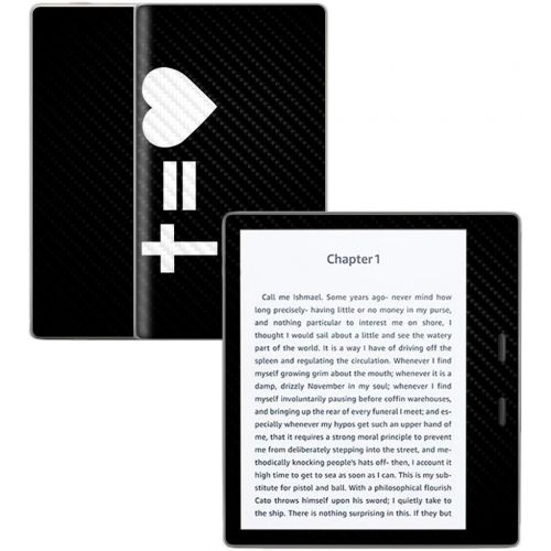  MightySkins Carbon Fiber Skin for Amazon Kindle Oasis 7 (9th Gen) - Cross Equals Love | Protective, Durable Textured Carbon Fiber Finish | Easy to Apply, Remove, and Change Styles
