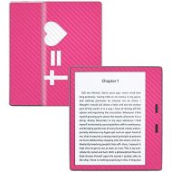 MightySkins Carbon Fiber Skin for Amazon Kindle Oasis 7 (9th Gen) - Cross Equals Love Pink | Protective, Durable Textured Carbon Fiber Finish | Easy to Apply | Made in The USA