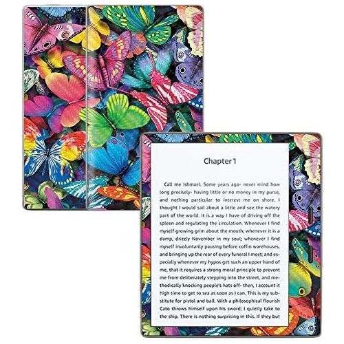  MightySkins Carbon Fiber Skin for Amazon Kindle Oasis 7 (9th Gen) - Butterfly Party | Protective, Durable Textured Carbon Fiber Finish | Easy to Apply, Remove, and Change Styles |