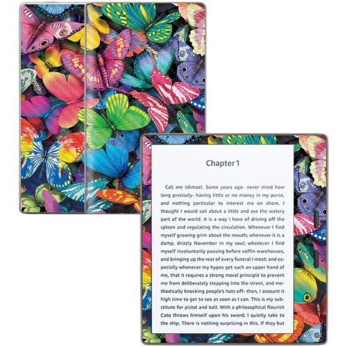  MightySkins Carbon Fiber Skin for Amazon Kindle Oasis 7 (9th Gen) - Butterfly Party | Protective, Durable Textured Carbon Fiber Finish | Easy to Apply, Remove, and Change Styles |