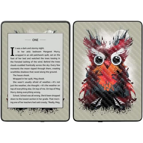  MightySkins Carbon Fiber Skin for Amazon Kindle Paperwhite 2018 (Waterproof Model) - Owl Universe | Protective, Durable Textured Carbon Fiber Finish | Easy to Apply, Remove| Made i