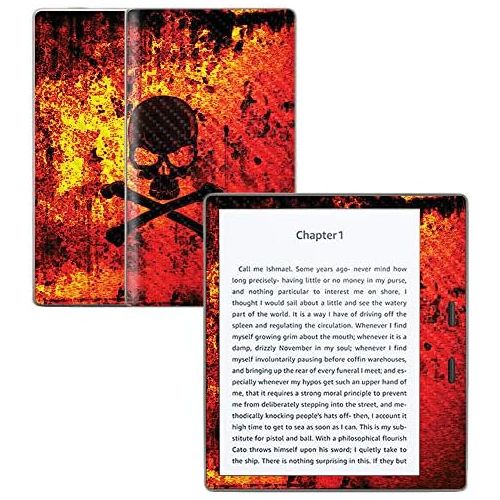  MightySkins Carbon Fiber Skin for Amazon Kindle Oasis 7 (9th Gen) - Bio Skull | Protective, Durable Textured Carbon Fiber Finish | Easy to Apply, Remove, and Change Styles | Made i