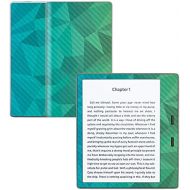 MightySkins Carbon Fiber Skin for Amazon Kindle Oasis 7 (9th Gen) - Blue Green Polygon | Protective, Durable Textured Carbon Fiber Finish | Easy to Apply, Remove, and Change Styles