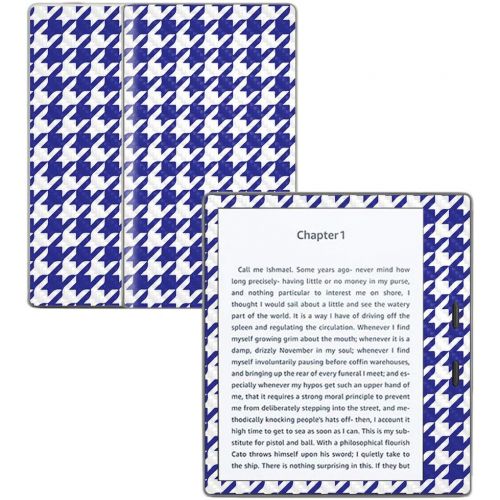  MightySkins Carbon Fiber Skin for Amazon Kindle Oasis 7 (9th Gen) - Blue Houndstooth | Protective, Durable Textured Carbon Fiber Finish | Easy to Apply, Remove, and Change Styles |