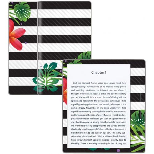  MightySkins Carbon Fiber Skin for Amazon Kindle Oasis 7 (9th Gen) - Tropical Stripes | Protective, Durable Textured Carbon Fiber Finish | Easy to Apply, Remove, and Change Styles |