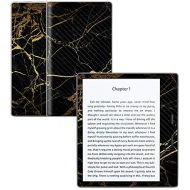 MightySkins Carbon Fiber Skin for Amazon Kindle Oasis 7 (9th Gen) - Black Gold Marble | Protective, Durable Textured Carbon Fiber Finish | Easy to Apply, Remove, and Change Styles