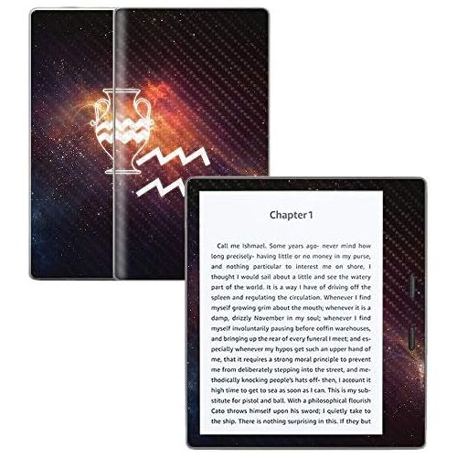  MightySkins Carbon Fiber Skin for Amazon Kindle Oasis 7 (9th Gen) - Aquarius | Protective, Durable Textured Carbon Fiber Finish | Easy to Apply, Remove, and Change Styles | Made in