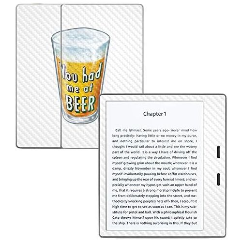  MightySkins Carbon Fiber Skin for Amazon Kindle Oasis 7 (9th Gen) - Beer Lover | Protective, Durable Textured Carbon Fiber Finish | Easy to Apply, Remove, and Change Styles | Made