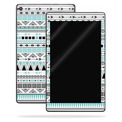  MightySkins Skin Compatible with Amazon Kindle Fire HD 10 (2017) - Turquoise Tribal | Protective, Durable, and Unique Vinyl Decal wrap Cover | Easy to Apply, Remove | Made in The U