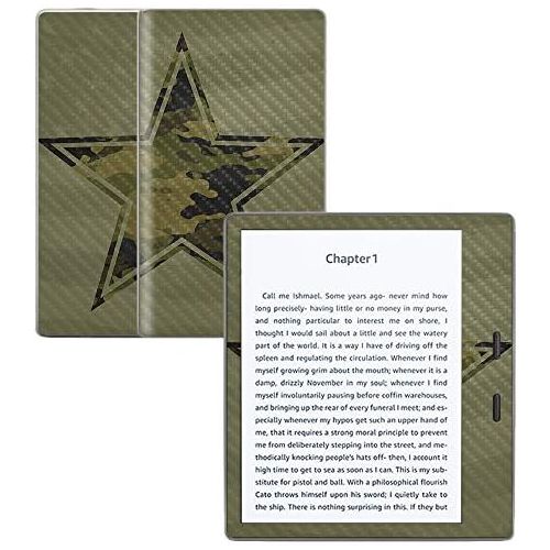  MightySkins Carbon Fiber Skin for Amazon Kindle Oasis 7 (9th Gen) - Army Star | Protective, Durable Textured Carbon Fiber Finish | Easy to Apply, Remove, and Change Styles | Made i