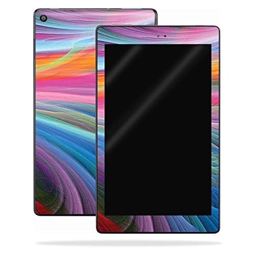  MightySkins Skin Compatible with Amazon Kindle Fire HD 10 (2017) - Rainbow Waves | Protective, Durable, and Unique Vinyl Decal wrap Cover | Easy to Apply, Remove, and Change Styles