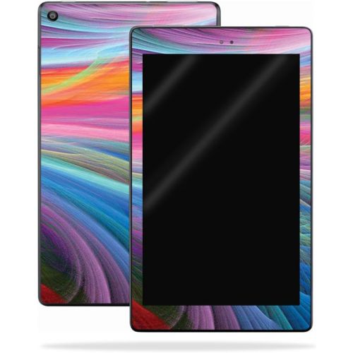  MightySkins Skin Compatible with Amazon Kindle Fire HD 10 (2017) - Rainbow Waves | Protective, Durable, and Unique Vinyl Decal wrap Cover | Easy to Apply, Remove, and Change Styles