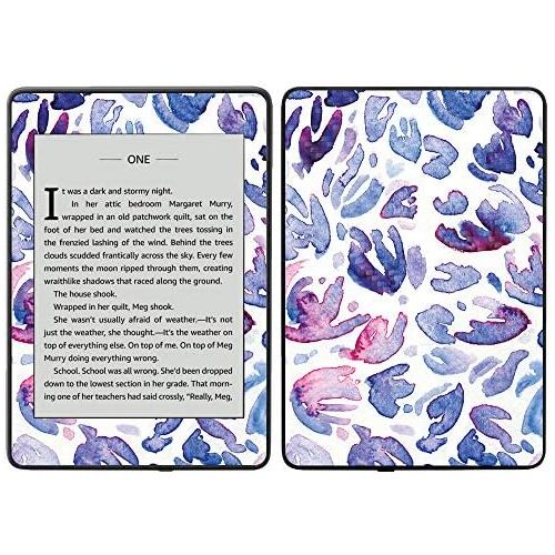  MightySkins Carbon Fiber Skin for Amazon Kindle Paperwhite 2018 (Waterproof Model) - Blue Petals | Protective, Durable Textured Carbon Fiber Finish | Easy to Apply, Remove| Made in